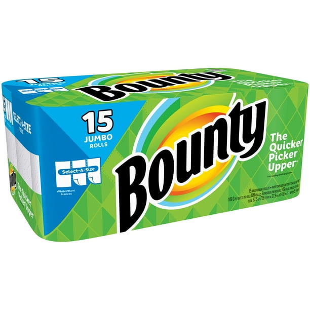 Bounty Select-A-Size Paper Towels White 15 Jumbo Rolls Bounty Select-A-Size Paper Towels White 15 Jumbo Rolls